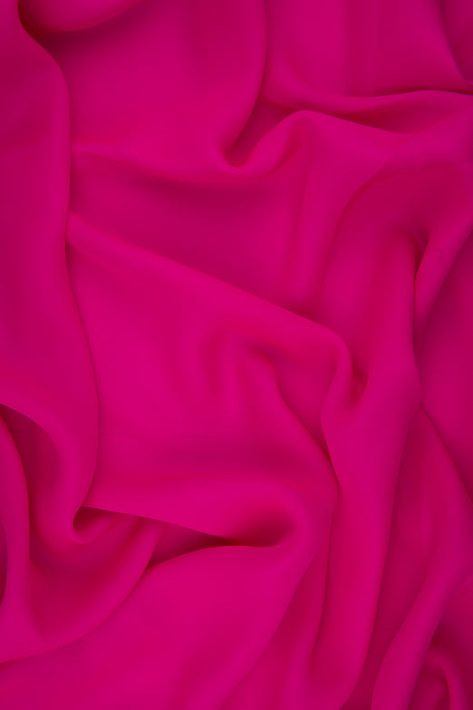Shocking Pink Silk Double Georgette Fabric