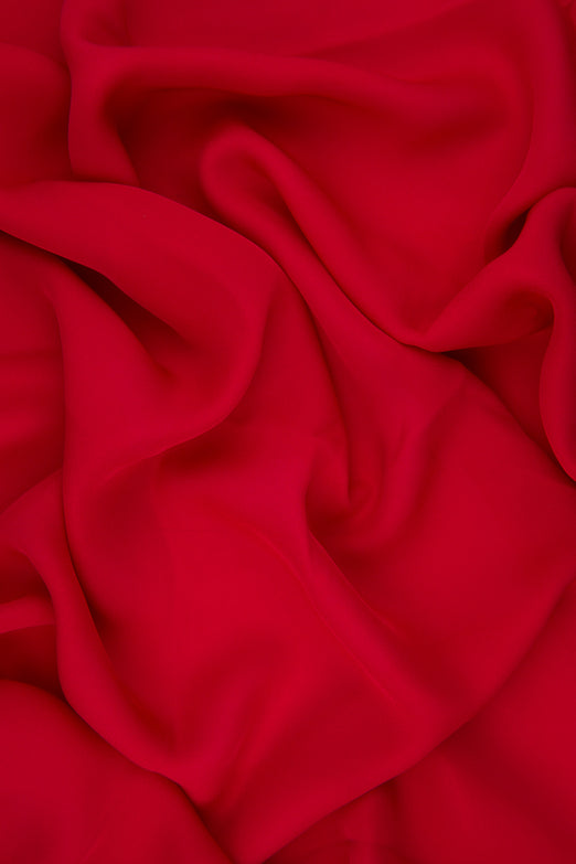 Crimson Red Silk Double Georgette Fabric