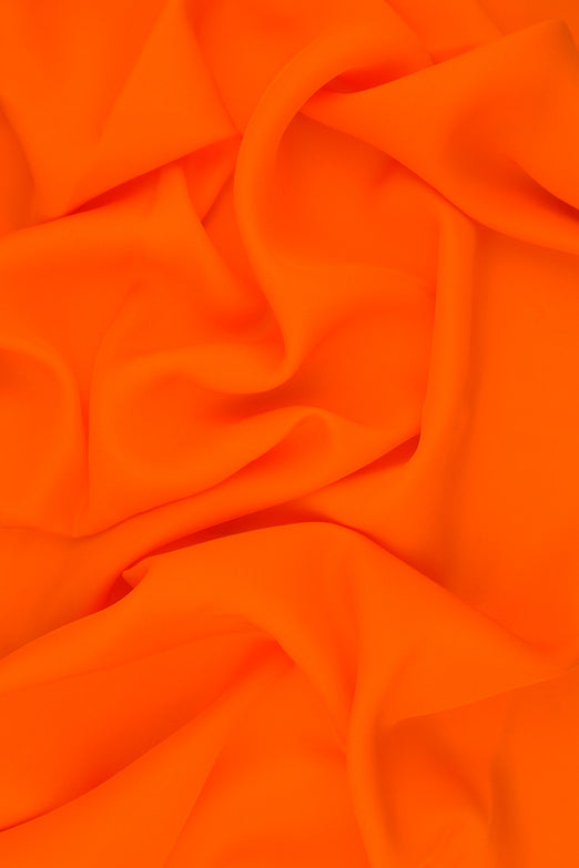 Persimmon Orange Silk Double Georgette Fabric
