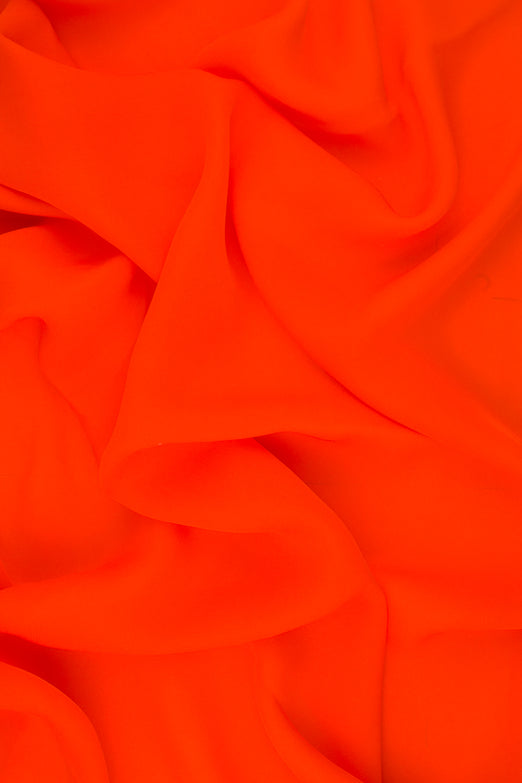 Red Orange Silk Double Georgette Fabric