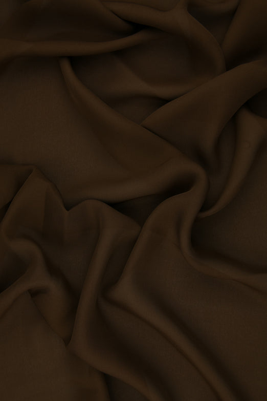 Copper Brown Silk Double Georgette Fabric