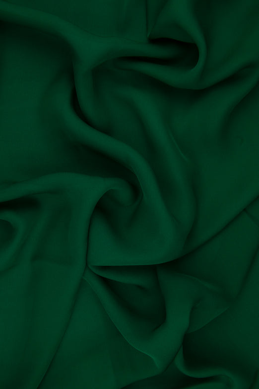 Hunter Green Silk Double Georgette Fabric
