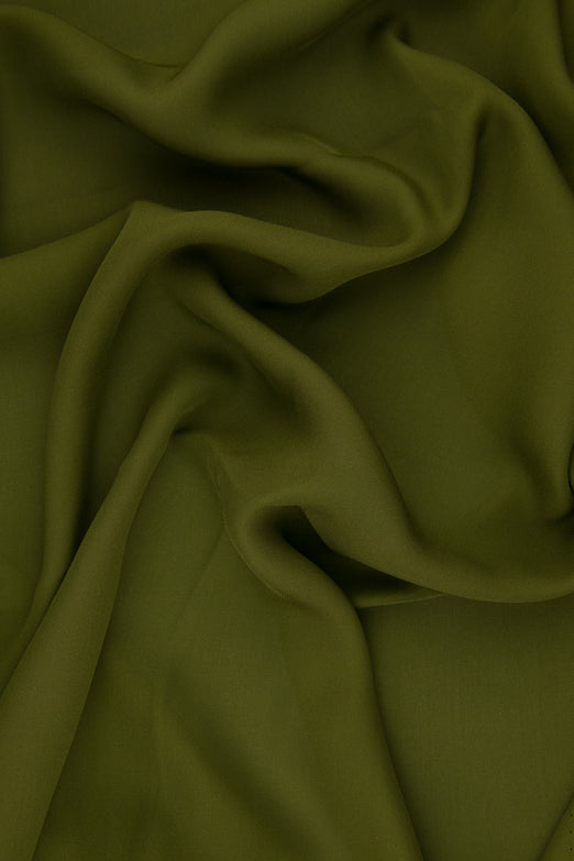 Army Green Silk Double Georgette Fabric