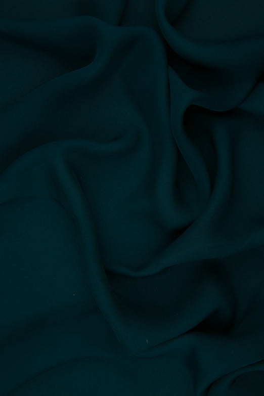 Dark Teal Silk Double Georgette Fabric