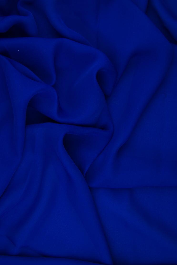 Royal blue matte double-sided stretch crepe fabric