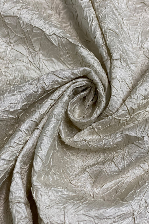 Ivory Marble Crushed Silk Dupion Fabric