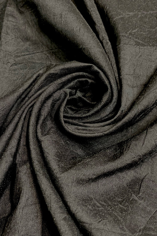 Black Marble Crushed Silk Dupion Fabric
