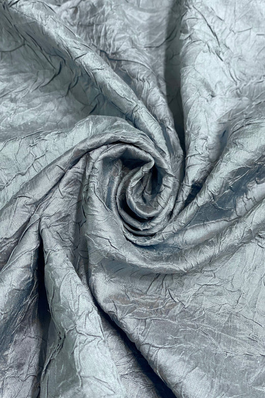 Ice Blue Marble Crushed Silk Dupion Fabric