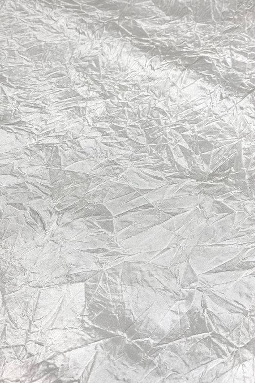 White Marble Crushed Silk Dupion Fabric