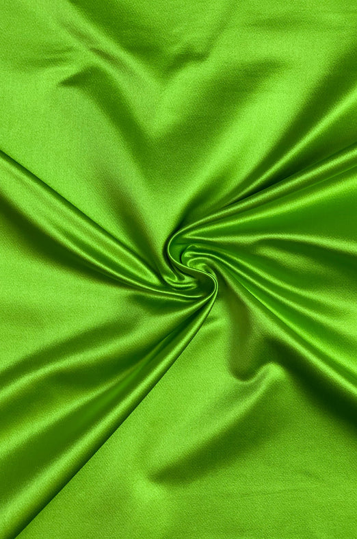 Lime Green Silk Duchess Satin Fabric