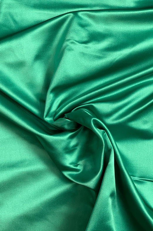 Marine Green Silk Duchess Satin Fabric