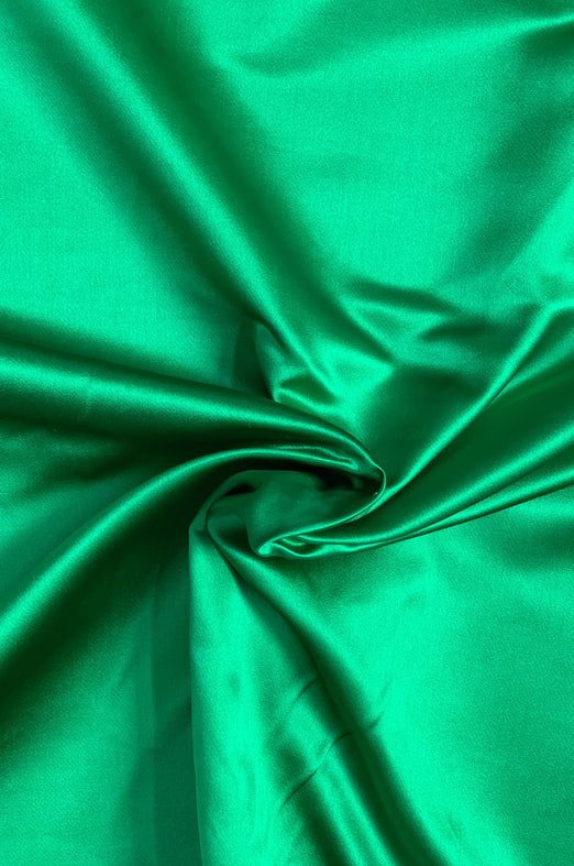 Kelly Green Silk Duchess Satin Fabric