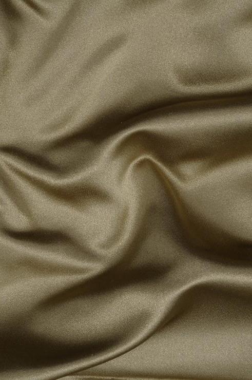 Runway Silks Olive Green Silk Duchess Satin Fabric by the Yard (100% Silk)