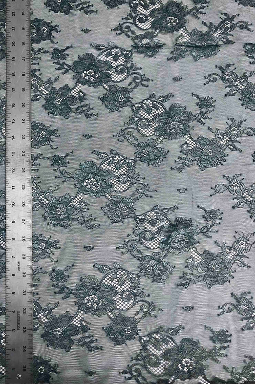 Jasper/Metallic Silver French Plain Lace FLP-001/20 Fabric