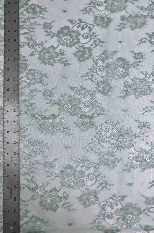 Opal Blue/Silver Metallic French Plain Lace FLP-001/21 Fabric