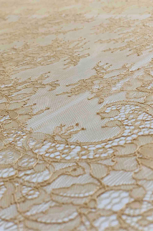 Mellow Buff French Plain Lace FLP-002/27 Fabric