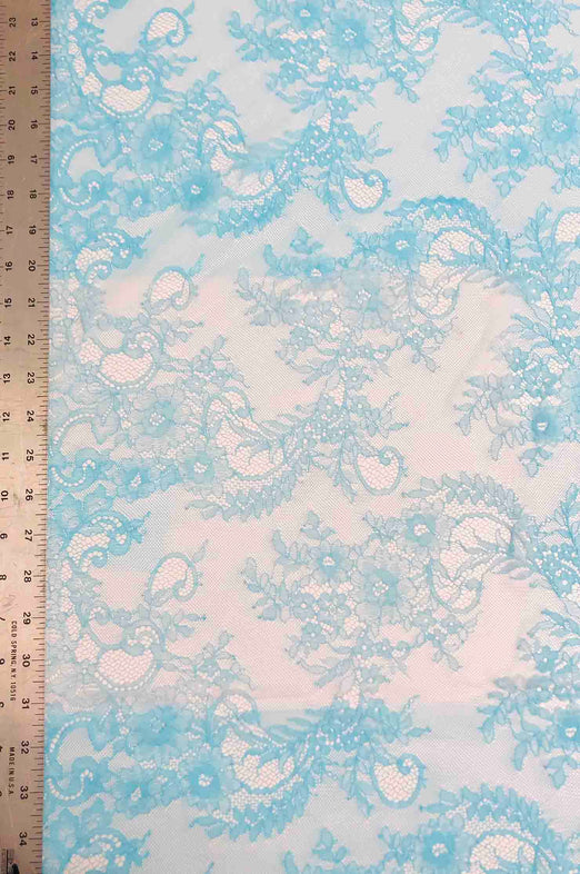Light Turquoise French Plain Lace FLP-004/47 Fabric