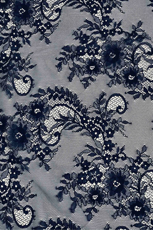Ink Blue French Plain Lace FLP-004/66 Fabric
