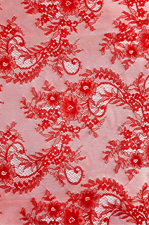 Fiery Red French Plain Lace FLP-004/72 Fabric