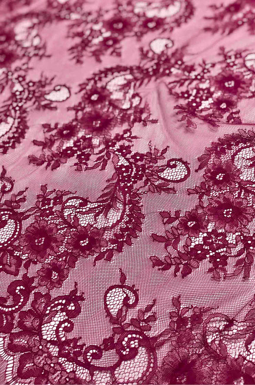 Carmine French Plain Lace FLP-004/74 Fabric