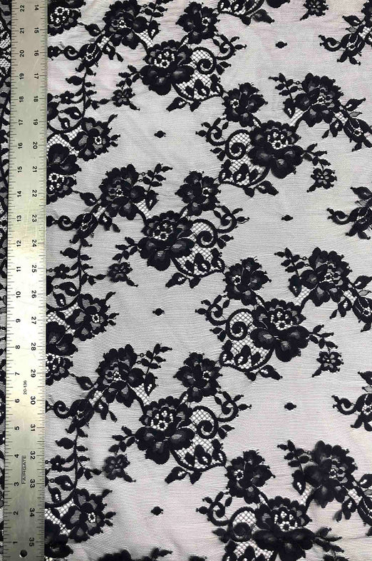 Navy French Plain Lace FLP-005/4 Fabric