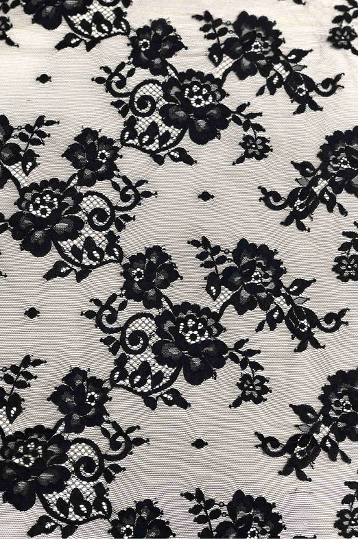 Navy French Plain Lace FLP-005/4 Fabric