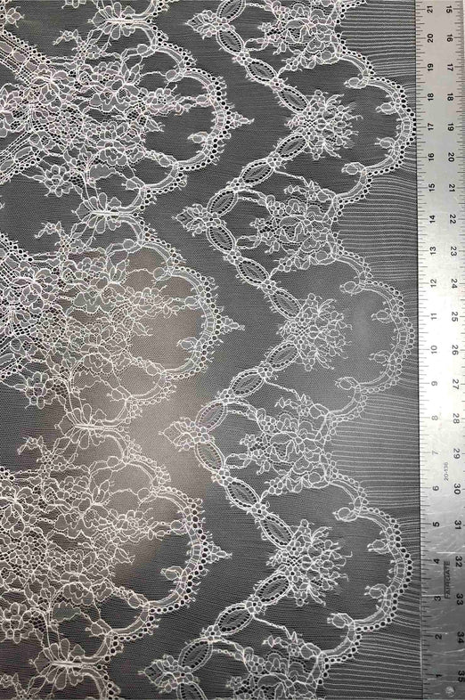 Off White French Plain Lace FLP-2818 Fabric