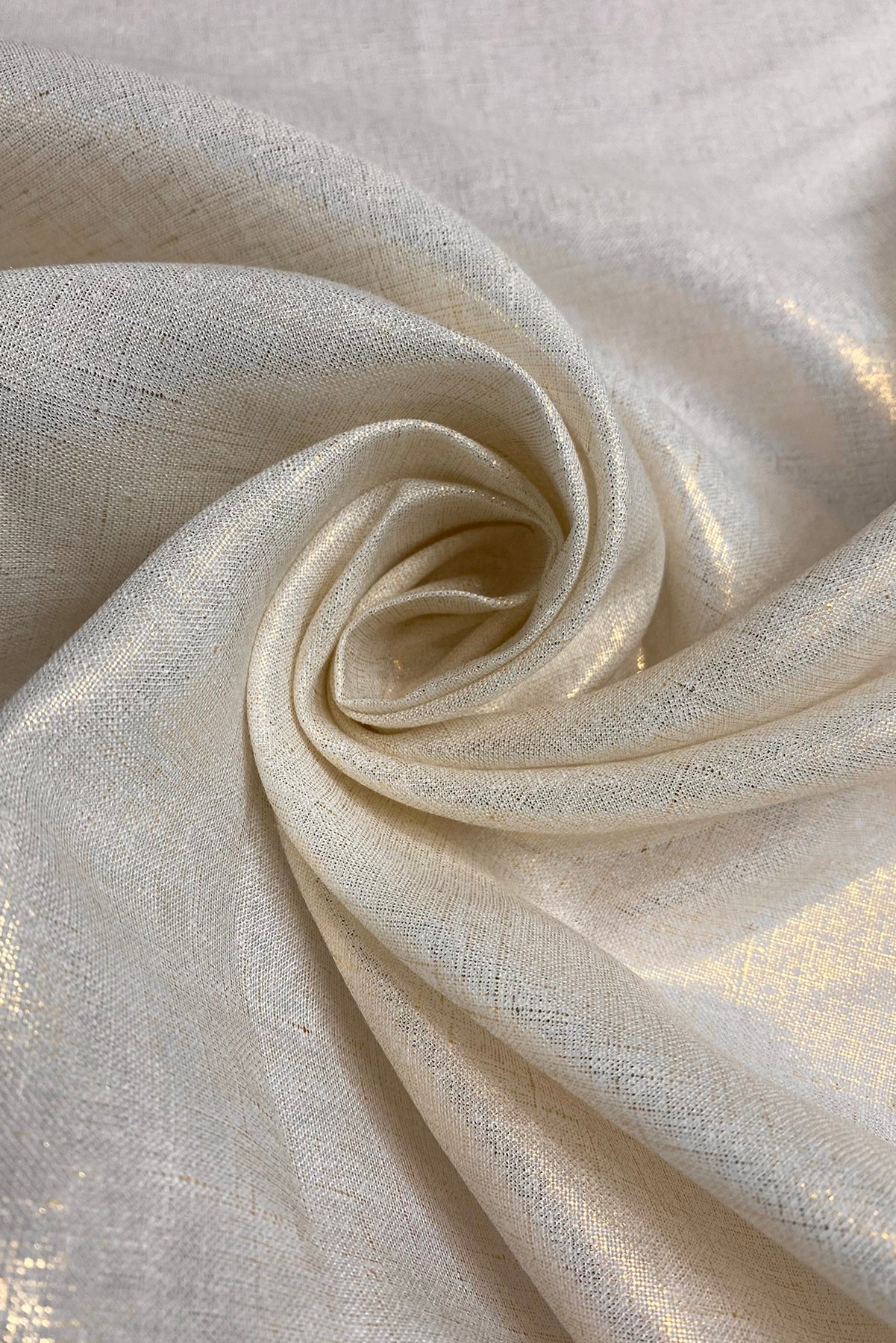 Gold Ivory Metallic Linen