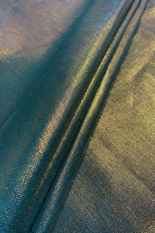 Gold Turquoise Metallic Linen