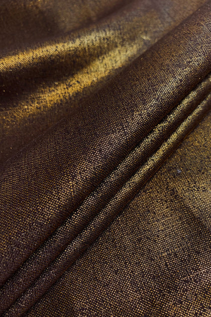 Dark Gold Metallic Linen