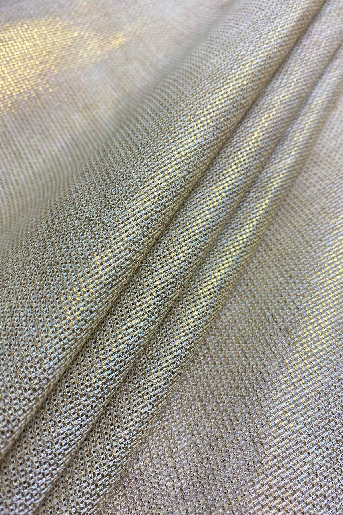 Gold Ivory Metallic Linen