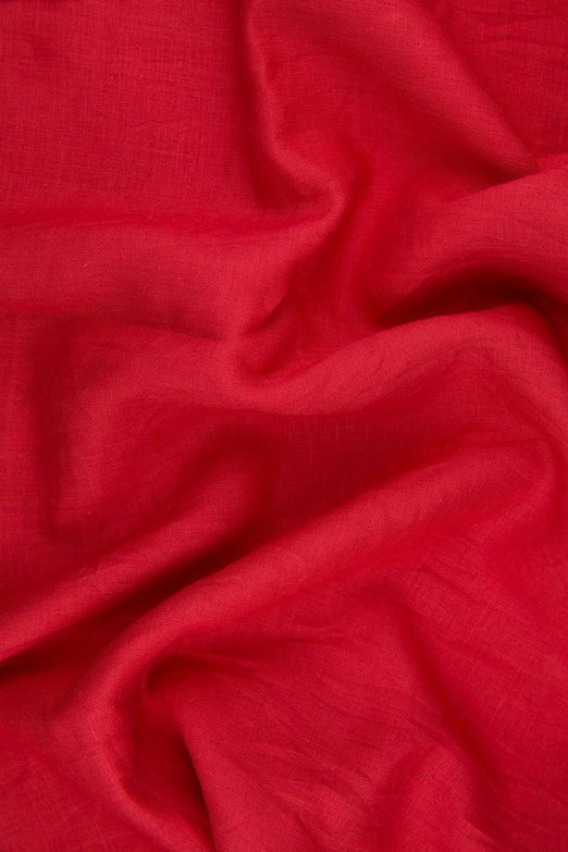 English Red Handkerchief Linen Fabric