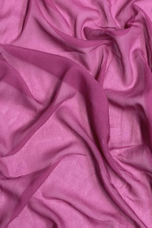 Pink Flambé Silk Heavy Crinkled Chiffon HCD-006 Fabric