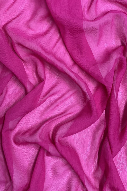 Fuchsia Red Silk Heavy Crinkled Chiffon HCD-007 Fabric