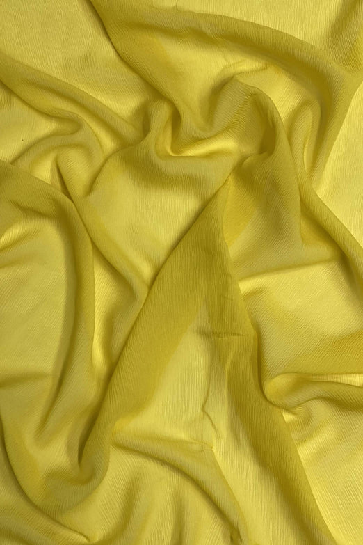 Yellow Silk Heavy Crinkled Chiffon HCD-011 Fabric