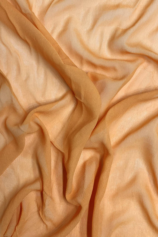 Sun Orange Silk Heavy Crinkled Chiffon HCD-014 Fabric