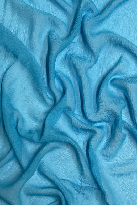 River Blue Silk Heavy Crinkled Chiffon HCD-026 Fabric