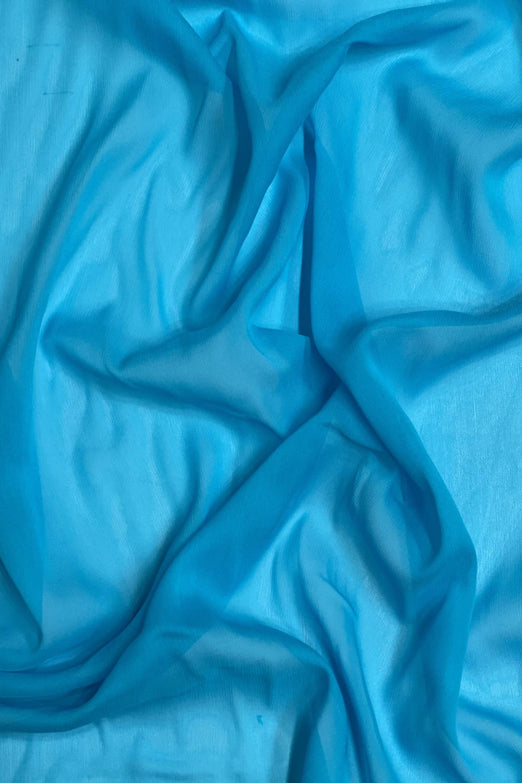 Blue Atoll Silk Heavy Crinkled Chiffon HCD-027 Fabric