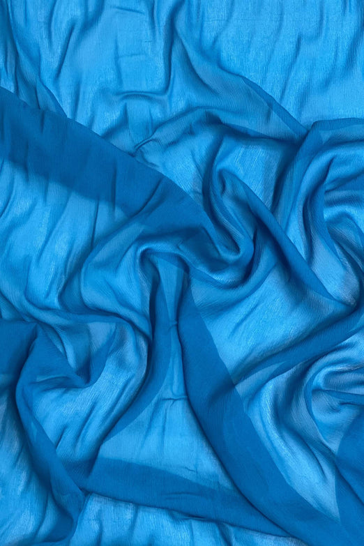 Blue Danube Silk Heavy Crinkled Chiffon HCD-029 Fabric