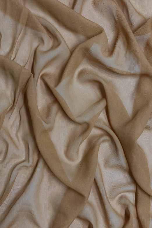 Dark Sand Silk Heavy Crinkled Chiffon HCD-035 Fabric