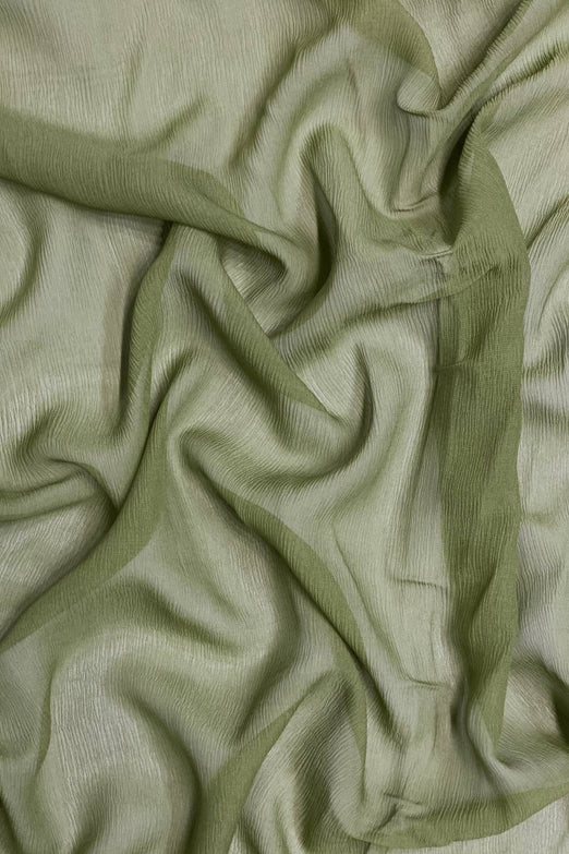 Greenolive Silk Heavy Crinkled Chiffon HCD-038 Fabric