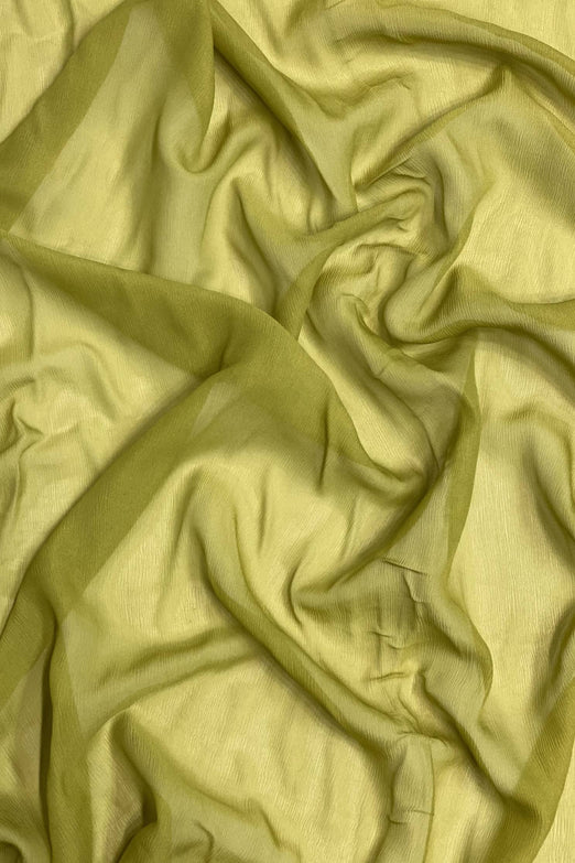 Dark Citron Silk Heavy Crinkled Chiffon HCD-045 Fabric