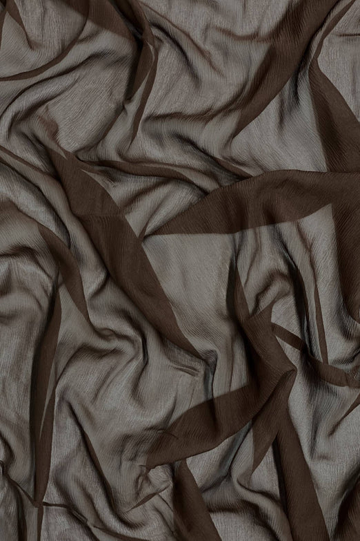 Brown Silk Heavy Crinkled Chiffon HCD-056 Fabric