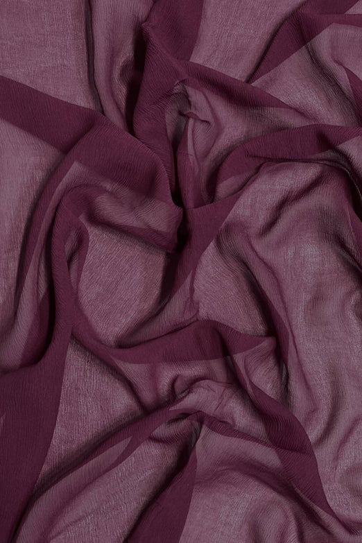 Maroon Silk Heavy Crinkled Chiffon HCD-058 Fabric