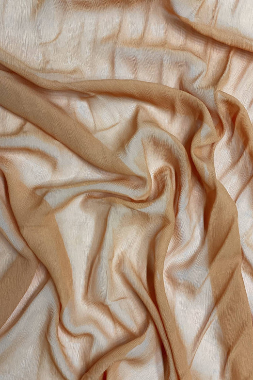 Apricot Tan Silk Heavy Crinkled Chiffon HCD-067 Fabric