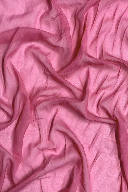 Carmine Rose Silk Heavy Crinkled Chiffon HCD-070 Fabric