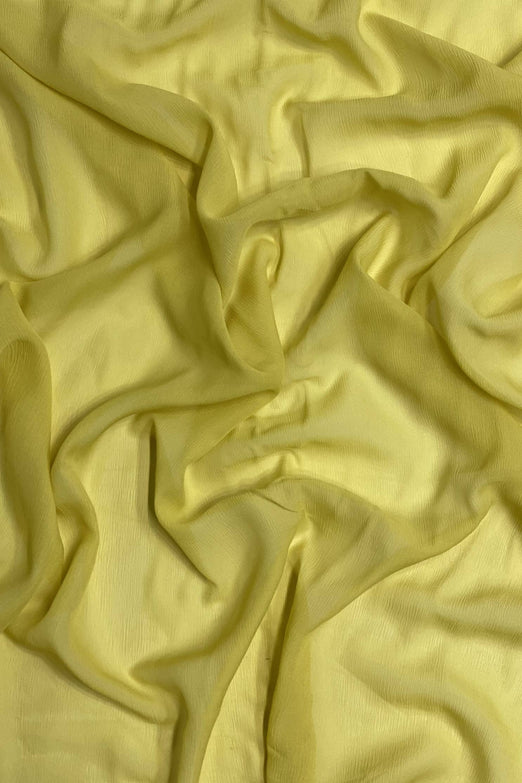 Cream Gold Silk Heavy Crinkled Chiffon HCD-078 Fabric