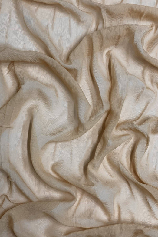 Mellow Buff Silk Heavy Crinkled Chiffon HCD-080 Fabric