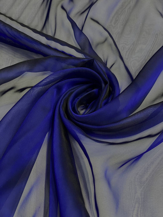 Royal Blue Iridescent Silk Chiffon IC-001 Fabric