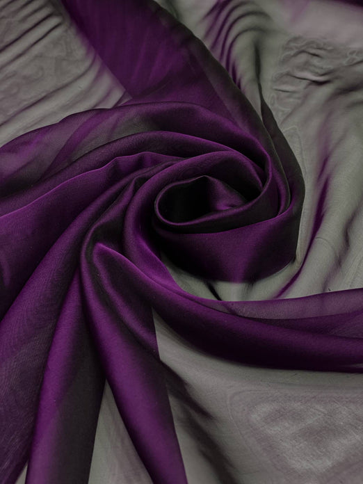 Royal Purple Iridescent Silk Chiffon IC-005 Fabric By The Yard